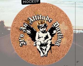 Motorcycle Biker Cork Drink Coasters, Set of 4 or Single Biker Theme Drink Coasters