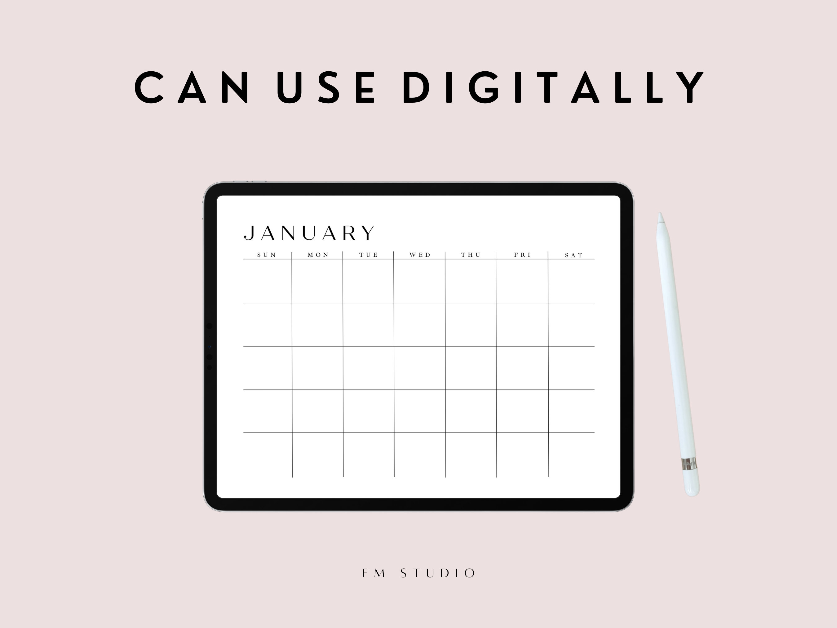 Blank Monthly Calendar PDF Printable, A4/A5/US Letter Sizes, Minimalist ...