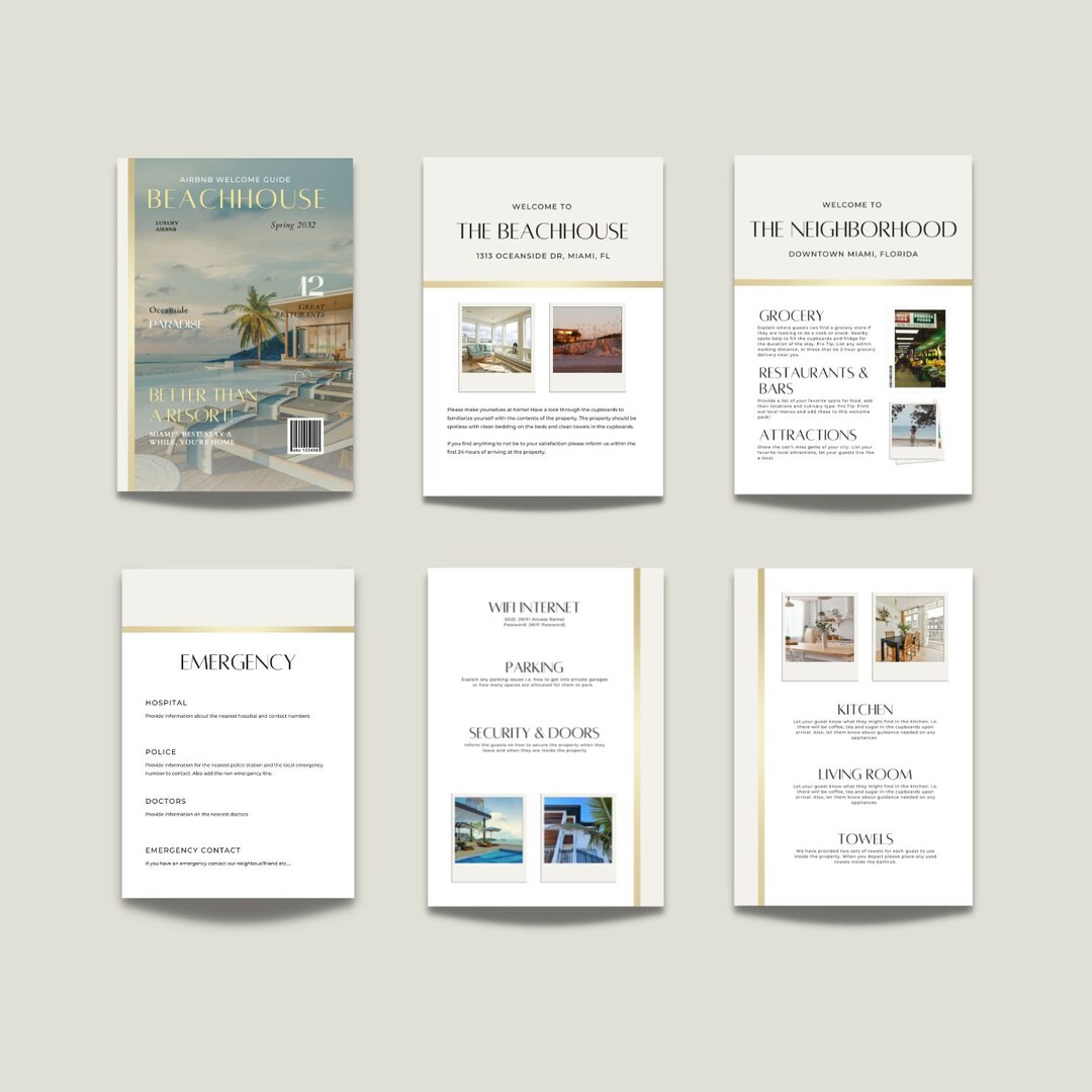 Airbnb Welcome Guest Book Template | Editable Airbnb Canva Template ...