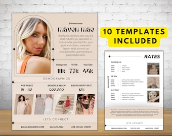 Sponsorship 10 Page Influencer Media Kit Template | Customizable Canva Template | Rate Card | PR Book | Creator Media Kit | Brand Deal