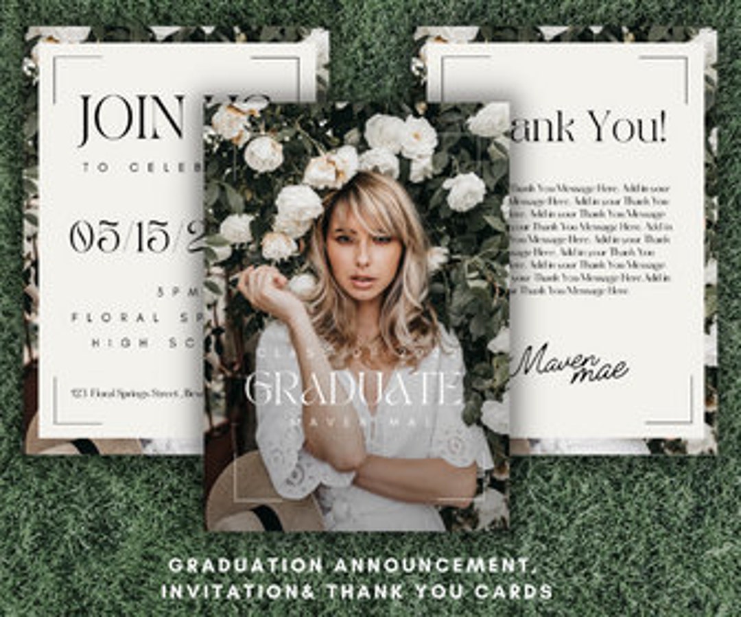 Digital Graduation Announcement Template Etsy