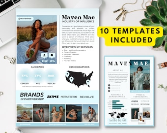Sponsorship 10 Page Influencer Media Kit Template | Customizable Canva Template | Rate Card | PR Book | Creator Media Kit | Brand Deal