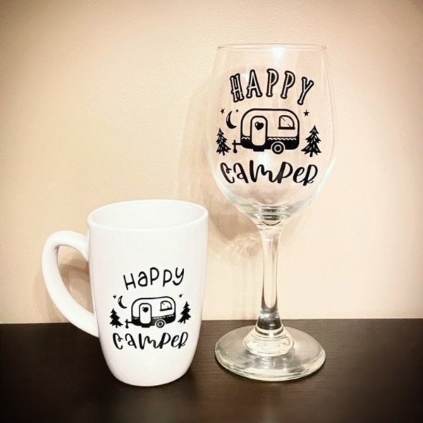 Camper Wine Glass Etsy