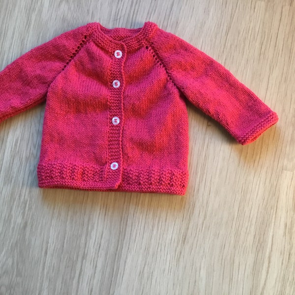 Veste rose fuschia à manches longues pour bébé de 3 mois