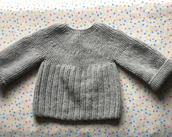 Gilet, veste, Brassière tricotée pour bébé de 3 à 6 mois, gris