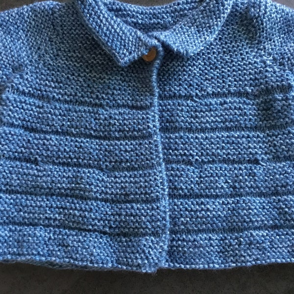 Veste tricot bleue pour bébé de la naissance à 3, manteau bébé, paletot,