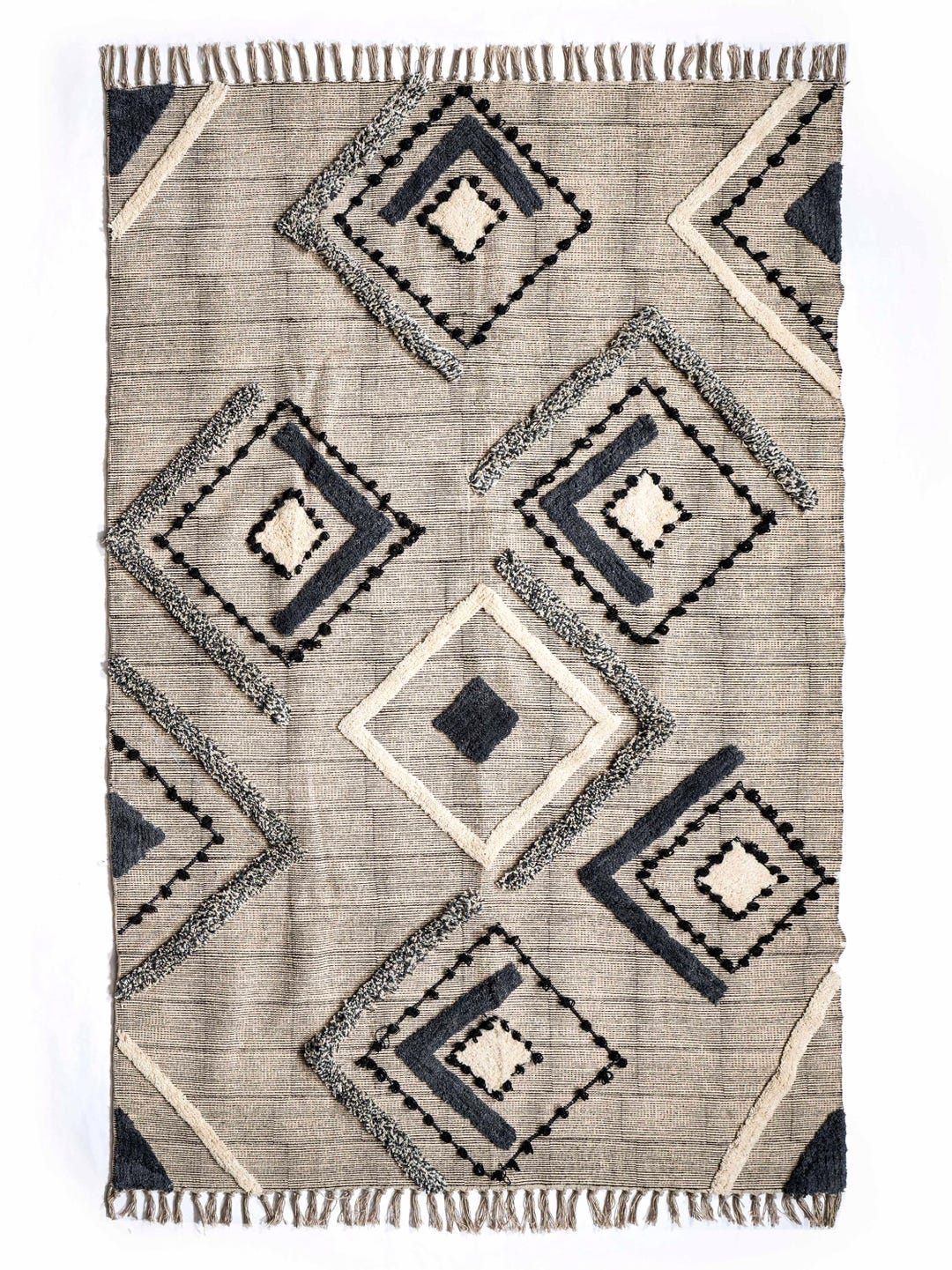 Handmade Block Printed Rug Living Room Rug Cotton Flatweave Rug Hallway ...