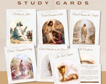 LDS Holy Week Study Cards | Scripture Devotional (Instant Download)
