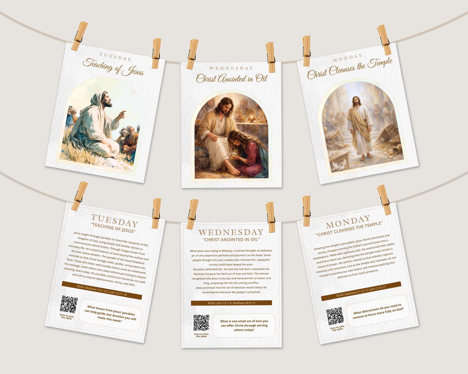LDS Holy Week Study Cards | Scripture Devotional (instant Download) - Etsy