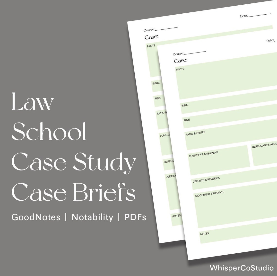 Aesthetic Law Student Case Study Templates Law School PDF Etsy