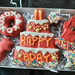 Dog birthday cookie, happy birthday dog cake