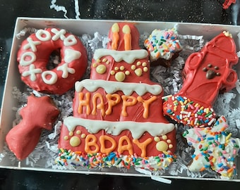 Dog birthday cookie, happy birthday dog cake