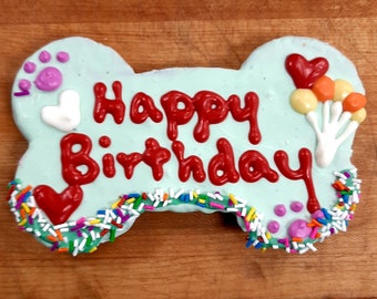 Peanut butter happy birthday dog cookie,dog treat