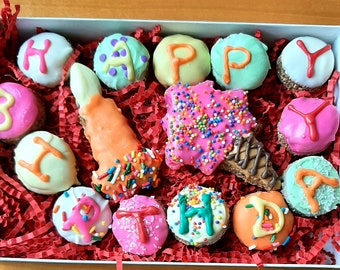 Happy birthday cookies. Dog treat,