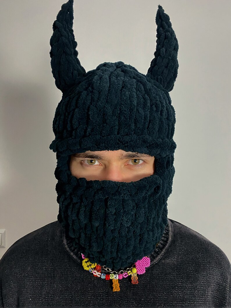 Balaclava With Horns for Man Devil Balaclava Demon Ski Etsy