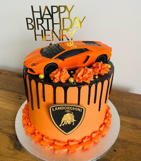 Lamborghini Personalised Cake Topper | Etsy