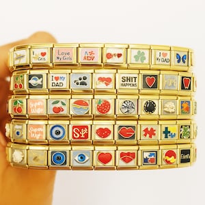 Customizable Italian Charm Bracelet: Stainless Steel Modular Jewelry