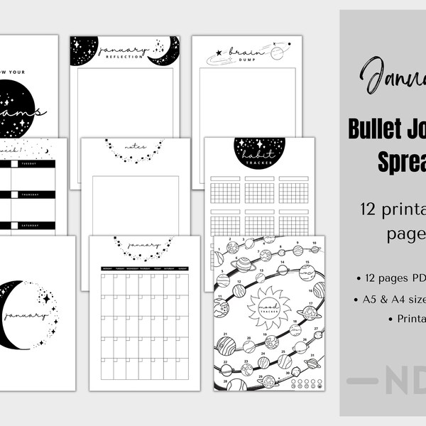 Printable Bullet Journal - Etsy