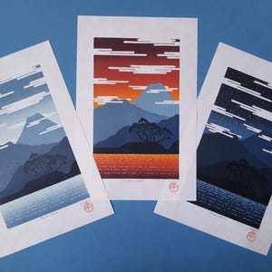 Reverie - Hand-cut, engraved and printed rubber print - handmade rubberprint