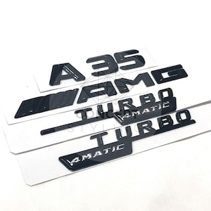 Mercedes A35 Amg & Turbo 4matic Gloss Black Badge Boot For C Class Badge Set