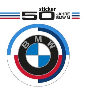 4pcs Aluminum Domed BMW 50th Anniversary 65mm Wheel Center Stickers Emblem Decal Set, Car Rim Hub Cap Badge Fit 68mm caps and Z Series Side
