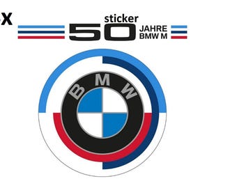 4pcs Aluminum Domed BMW 50th Anniversary 65mm Wheel Center Stickers Emblem Decal Set, Car Rim Hub Cap Badge Fit 68mm caps and Z Series Side