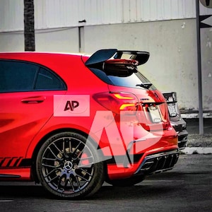 Mercedes &#39;A45 AMG Style&#39; A Class W176 Gloss Black Boot Roof Spoiler 2012-2018 MA-W176-ST-gb