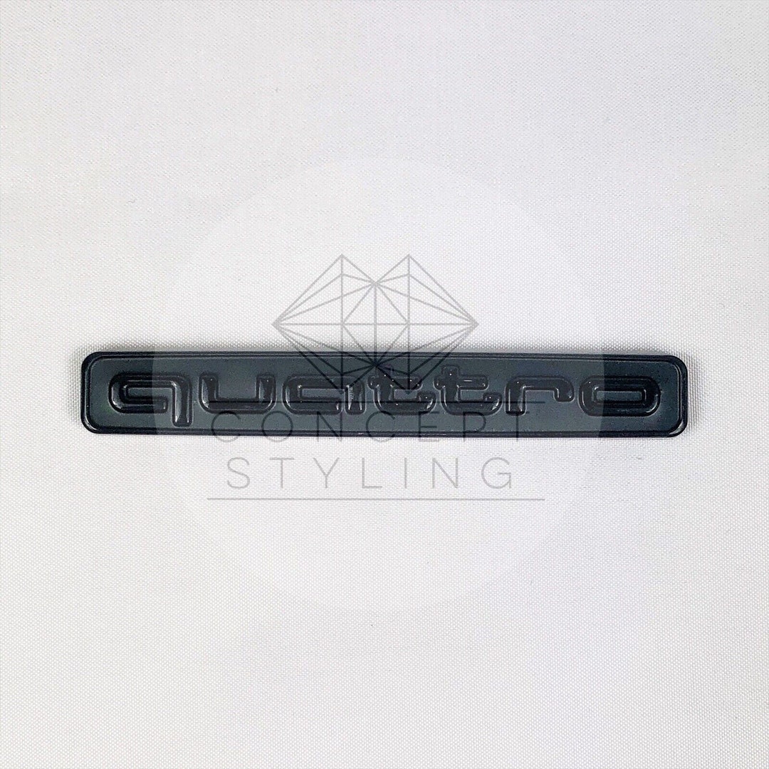 New Audi Quattro Gloss Black Rear Boot Badge Emblem With Adhesive Uk ...