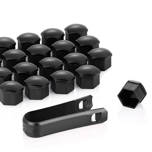 Cromado, negro o gris - 20 tapas para tuercas de pernos de rueda para Audi Volkswagen, pernos de cabeza hexagonal de 17 mm 321601173A, 17 mm para Skoda VW Seat