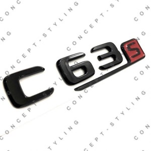 Mercedes C63s Badge Amg Gloss Black Emblem Boot For C Class Uk