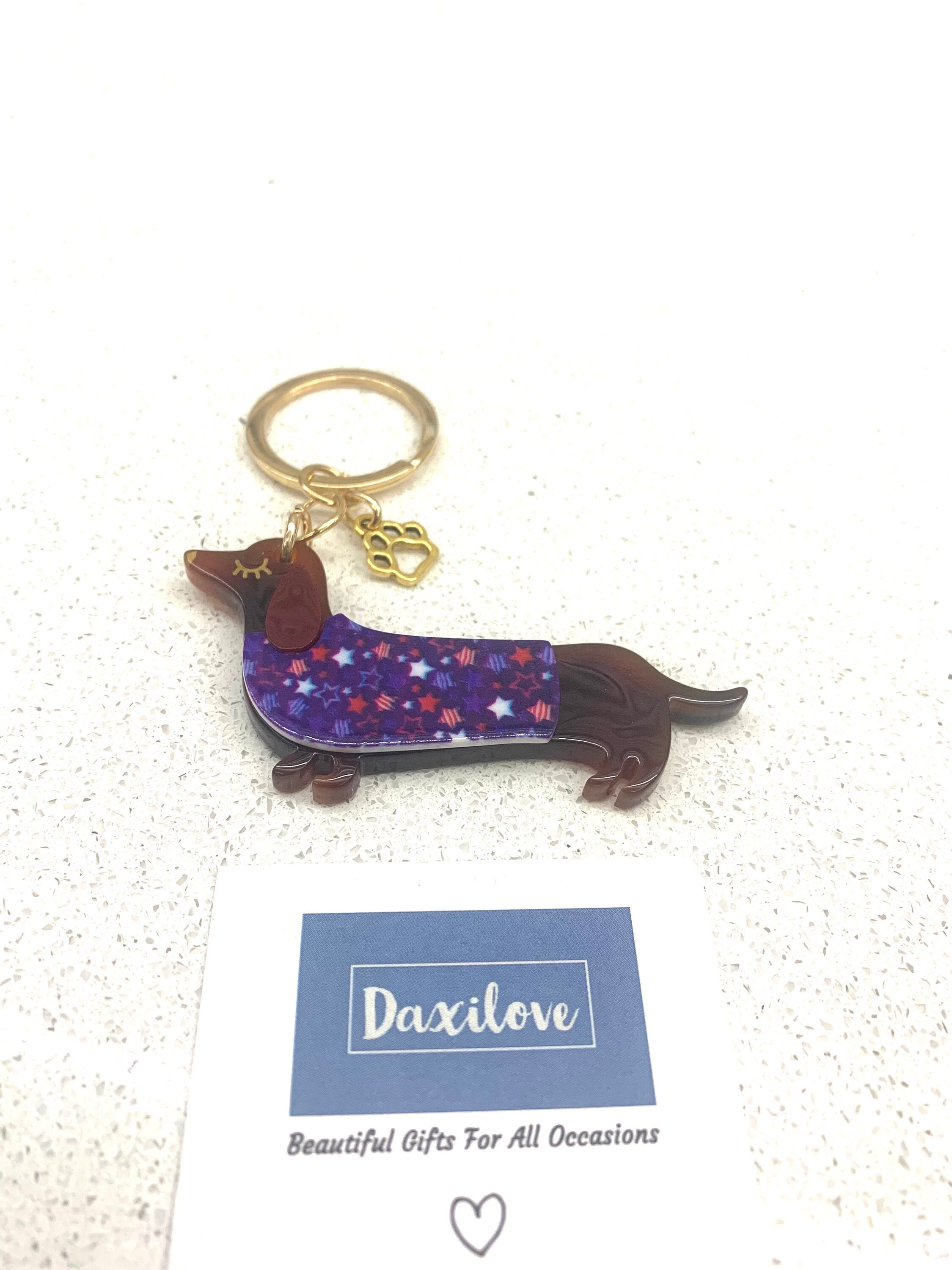 Dachshund Sausage Dog Keyring Keychain in Different Patterns Etsy UK