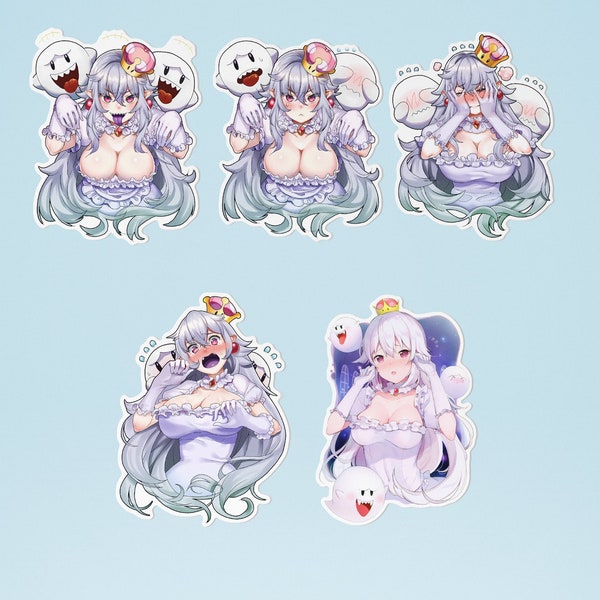 5x Cute Waifu Boosette 10cm (4 inch) Glossy Vinyl Die-Cut Sticker Pack Anime collectable gift