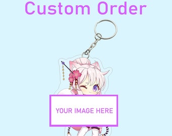 Custom Anime Acrylic Keychain: Personalized Collectible Gift - Multiple Sizes + Free File Check before order.