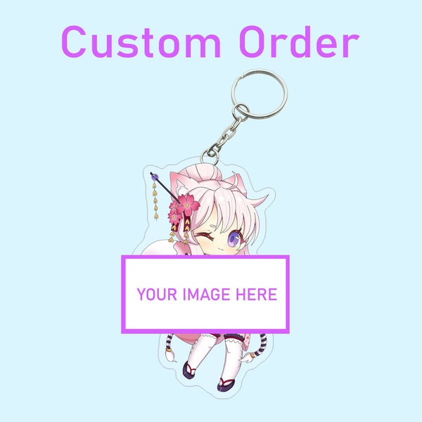 Custom Anime Acrylic Clear Keychain Keyring Charm Anime collectable gift