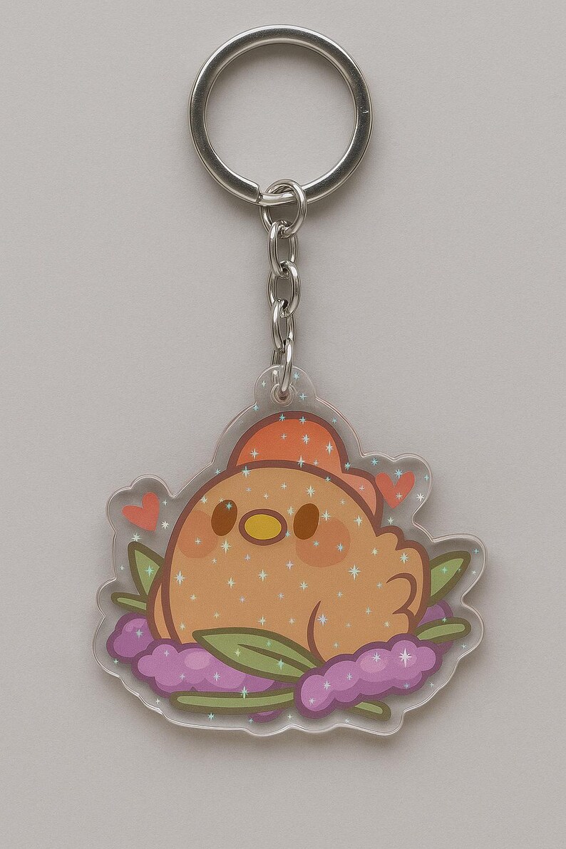 Cute Chicken Couple Acrylic Keychain | Kawaii Farm Animal Keyring | Hen ...