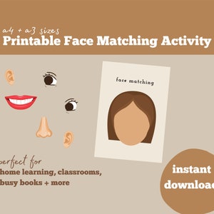 1 Printable Matching Activity, Face Body Matching. Classroom ...