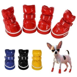 Winter Dog Shoes Set Waterproof Fleece Snow Boots For Cold Weather Rain Snow Pet Shoes Fall