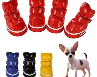 Ensemble de chaussures d'hiver pour chien, bottes de neige imperméables en polaire pour temps froid, pluie, chaussures pour animaux de compagnie, automne