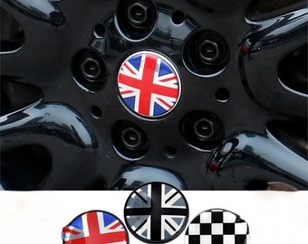 For Mini Cooper 2002-2026 Wheel Center Stickers Crystal Epoxy Decals (4pcs, 56mm)