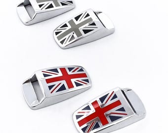 2pcs Union Jack Water Spray Nozzle Cover Metal for Mini Cooper Countryman Clubman 02-21 R50 R52 R53 R55 R56 R60 R61 F54 F55 F56 F60 Wiper