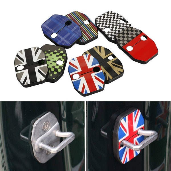 2pcs Car Door Lock Cover Protector For Mini Cooper 2014-2022 F54 F55 F56 F60 Countryman Union Jack UK Flag Set