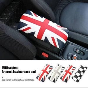 PU Leather Armrest Pad Cover Cushion Pillow Union Jack for Mini Cooper R55 R56 F54 F55 F56 F60 Countryman Clubman Cooper S Accessories