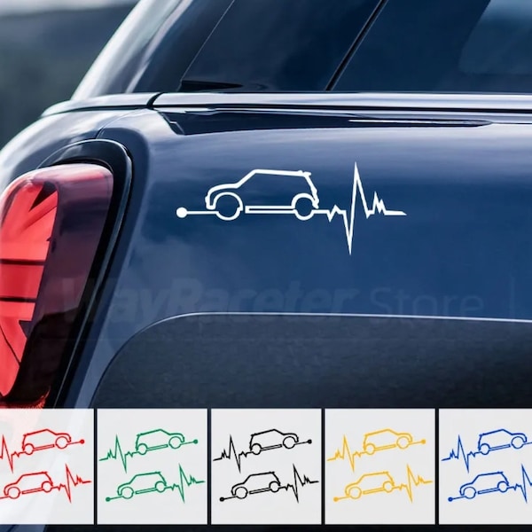 2pcs Car Stickers Decal Vinyl Cardiograph for Mini Cooper Clubman Countryman Cooper S R52 R53 R55 R56 R57 R58 R59 R60 F54 F55 F56 F57 F60