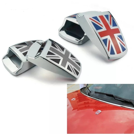 2pcs Union Jack Water Spray Nozzle Cover for Mini Cooper Countryman Clubman  2002-2021 R50 R52 R53 R55 R56 R60 R61 F54 F55 F56 F60 Car Wiper 
