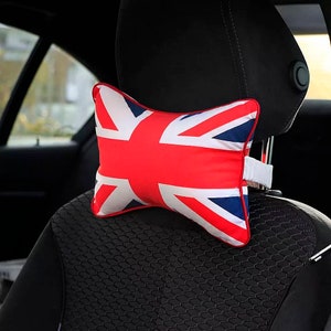 Headrest Set Union Jack Car Seat Pillow For Mini Cooper 2001-2023 Clubman Countryman Interior Accessories