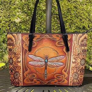 Dragonfly  Leather Bag, Crossbody Bag, Leather Bag, Leather Tote Bag, Shopping Bag, Shoulder Bag TD_MT240207D