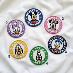 Disney Mickey and Friends Embroidered Patches, Cute Donald Daisy Goofy Pluto Iron On for Backpack Hat, Disneyland Patch, Disney Trip Gift