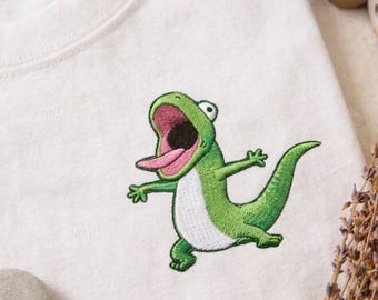 Embroidered Funny Lizard T-Shirt, Pixar Inspired Lizard Shirt, Cute Cartoon Lizard Meme Tee, Disney Trip Vacation Gift, Disneyland Shirt