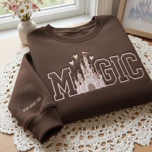 Disney Castle Embroidered Sweatshirt, Magic Kingdom Tee, Vintage Disney World Castle Shirt, 2026 Trip World, Gift For Her