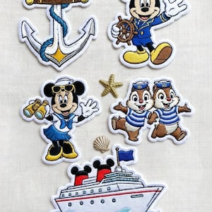 Mickey Friends Cruise Embroidered Patch, Pirates of Caribbean Iron On Hat, Pluto Goofy Donald Daisy Minnie Sailor, Disney Trip Gift For Fans